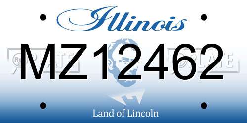 MZ12462 Illinois License Plate