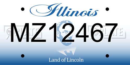 MZ12467 Illinois License Plate