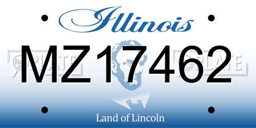 MZ17462 Illinois License Plate