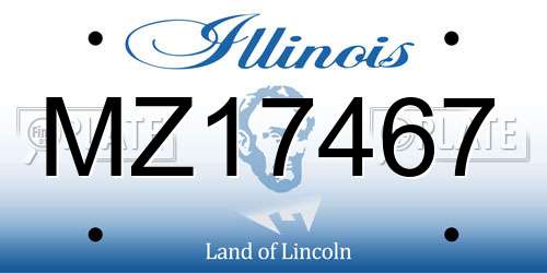 MZ17467 Illinois License Plate