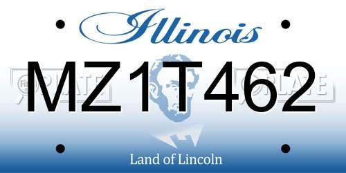 MZ1T462 Illinois License Plate