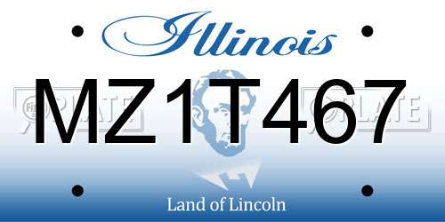 MZ1T467 Illinois License Plate