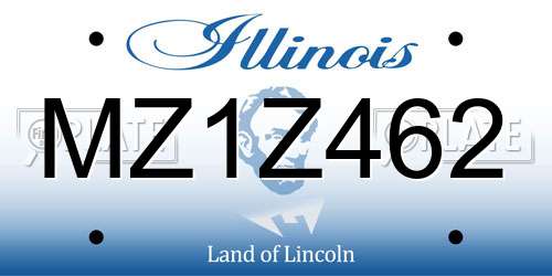 MZ1Z462 Illinois License Plate