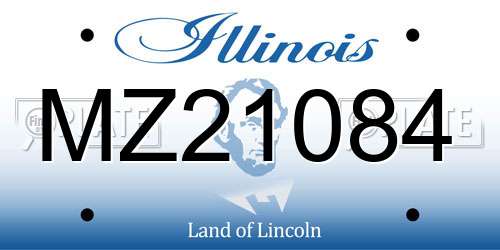 MZ21084 Illinois License Plate