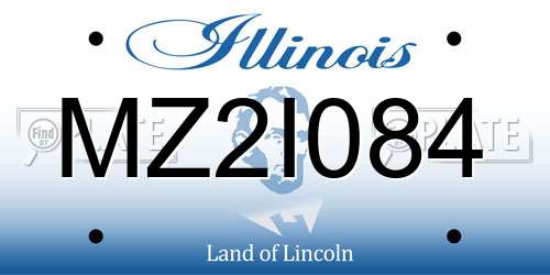 MZ2I084 Illinois License Plate