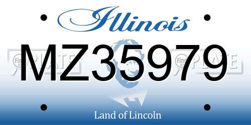 MZ35979 Illinois License Plate