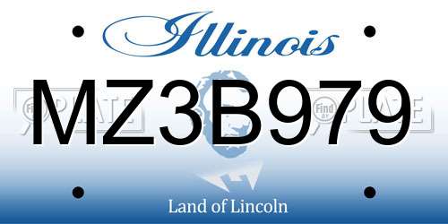 MZ3B979 Illinois License Plate