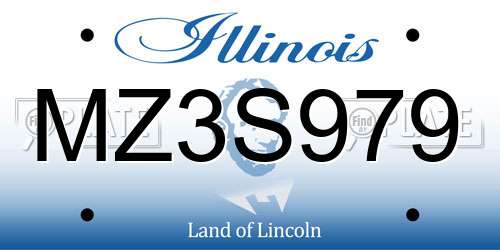 MZ3S979 Illinois License Plate