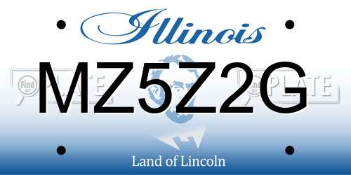 MZ5Z2G Illinois License Plate