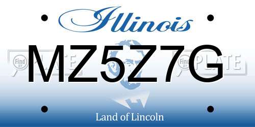 MZ5Z7G Illinois License Plate