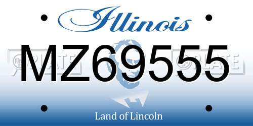 MZ69555 Illinois License Plate