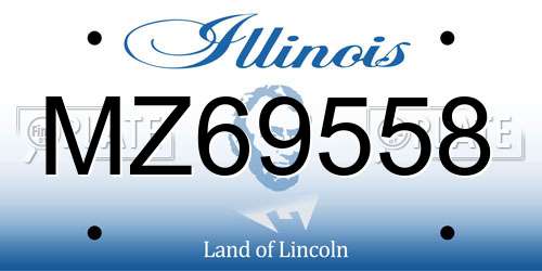 MZ69558 Illinois License Plate