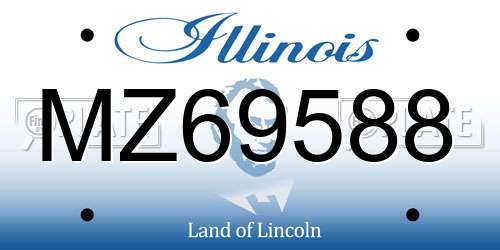 MZ69588 Illinois License Plate