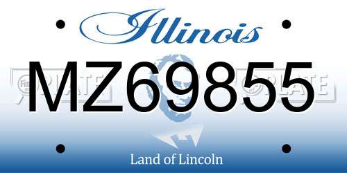 MZ69855 Illinois License Plate