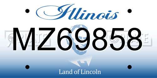 MZ69858 Illinois License Plate
