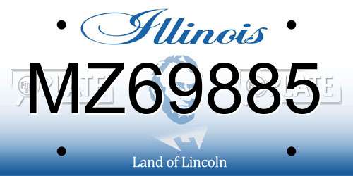 MZ69885 Illinois License Plate