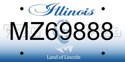 MZ69888 Illinois License Plate