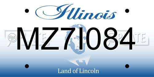 MZ7I084 Illinois License Plate