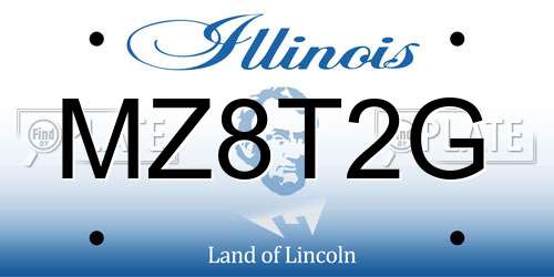 MZ8T2G Illinois License Plate