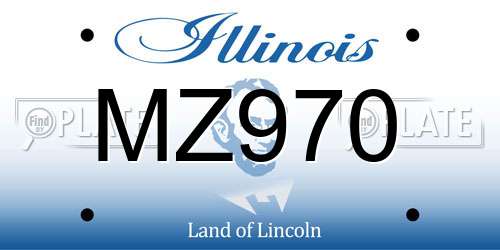 MZ970 Illinois License Plate