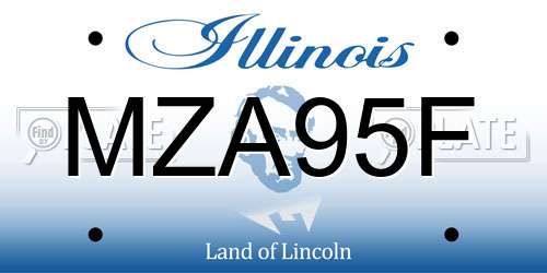 MZA95F Illinois License Plate