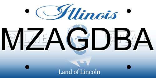 MZAGDBA Illinois License Plate
