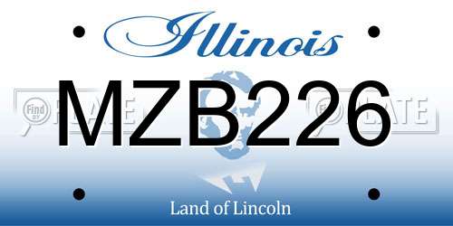 MZB226 Illinois License Plate