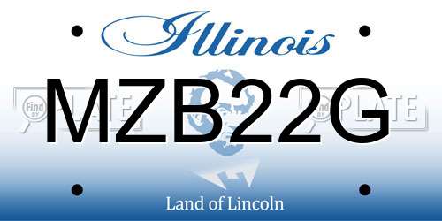 MZB22G Illinois License Plate