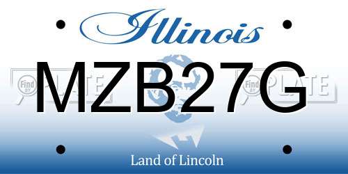 MZB27G Illinois License Plate