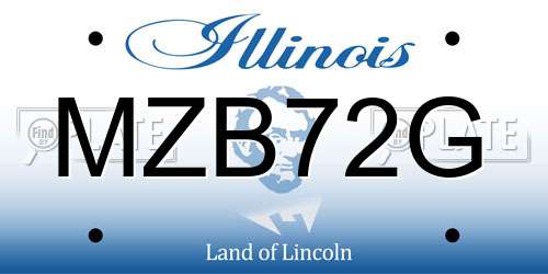 MZB72G Illinois License Plate