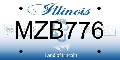 MZB776 Illinois License Plate