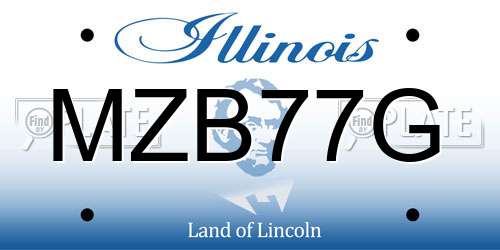MZB77G Illinois License Plate