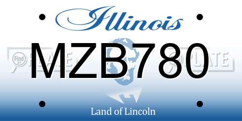 MZB780 Illinois License Plate