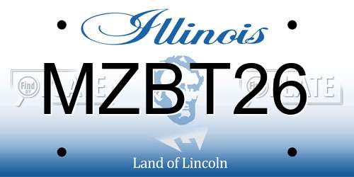 MZBT26 Illinois License Plate