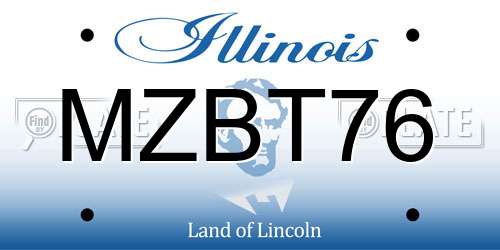 MZBT76 Illinois License Plate