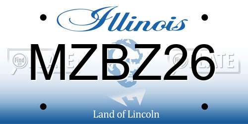 MZBZ26 Illinois License Plate