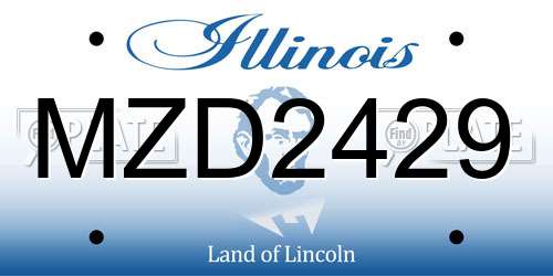 MZD2429 Illinois License Plate
