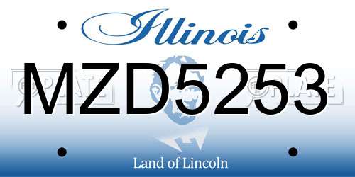 MZD5253 Illinois License Plate