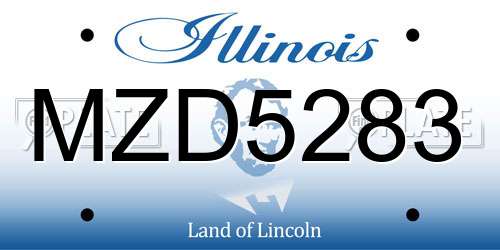 MZD5283 Illinois License Plate