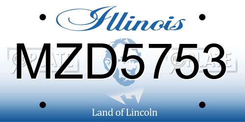 MZD5753 Illinois License Plate