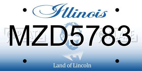 MZD5783 Illinois License Plate