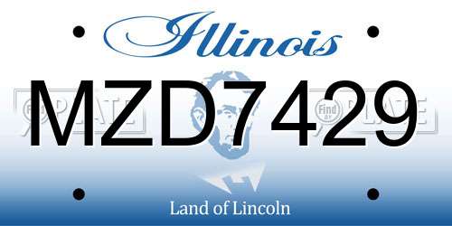 MZD7429 Illinois License Plate
