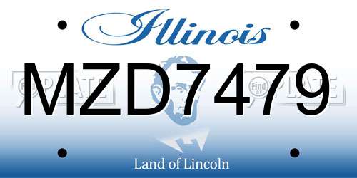 MZD7479 Illinois License Plate