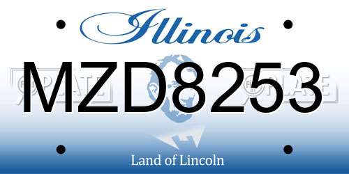 MZD8253 Illinois License Plate