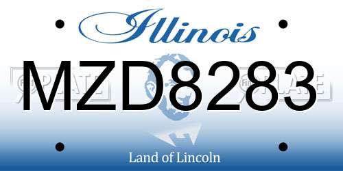 MZD8283 Illinois License Plate