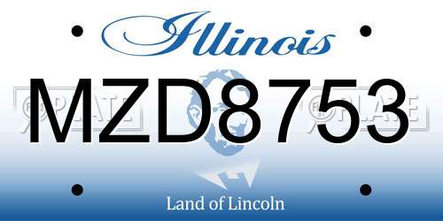 MZD8753 Illinois License Plate