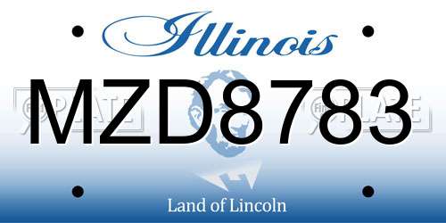 MZD8783 Illinois License Plate