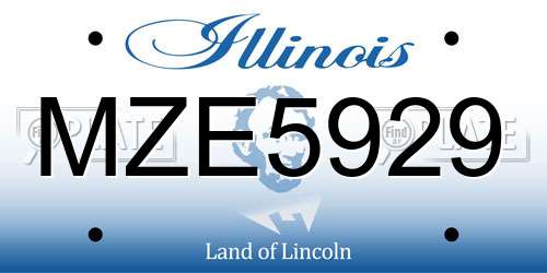 MZE5929 Illinois License Plate