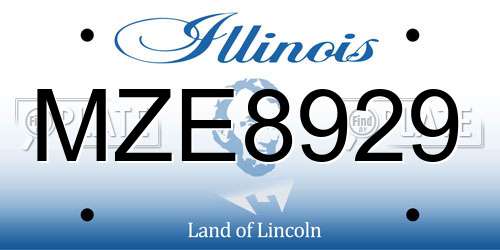 MZE8929 Illinois License Plate