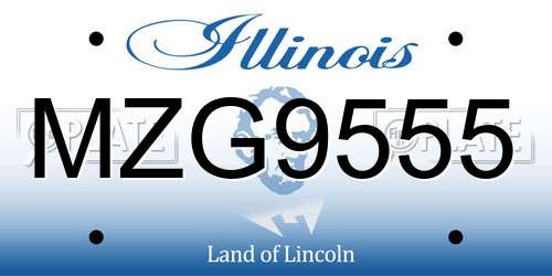MZG9555 Illinois License Plate
